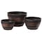 Gardenised Brown Outdoor Rustic Half Barrel Flower Garden Planter Bowl, Plastic, Medium QI004113.M - alternate 6